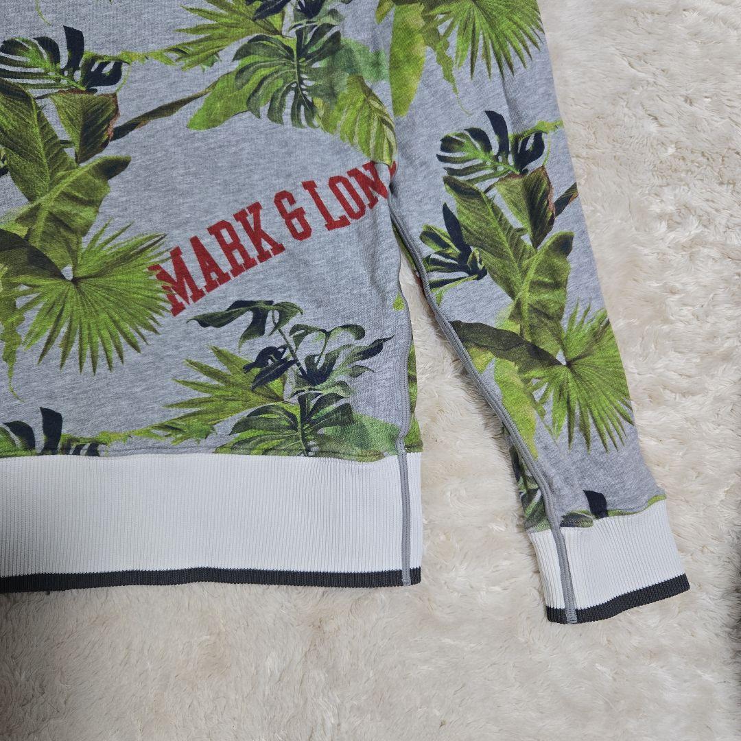 MARK&LONA スカル ラインストーン ボタニカル ジップアップ パーカー