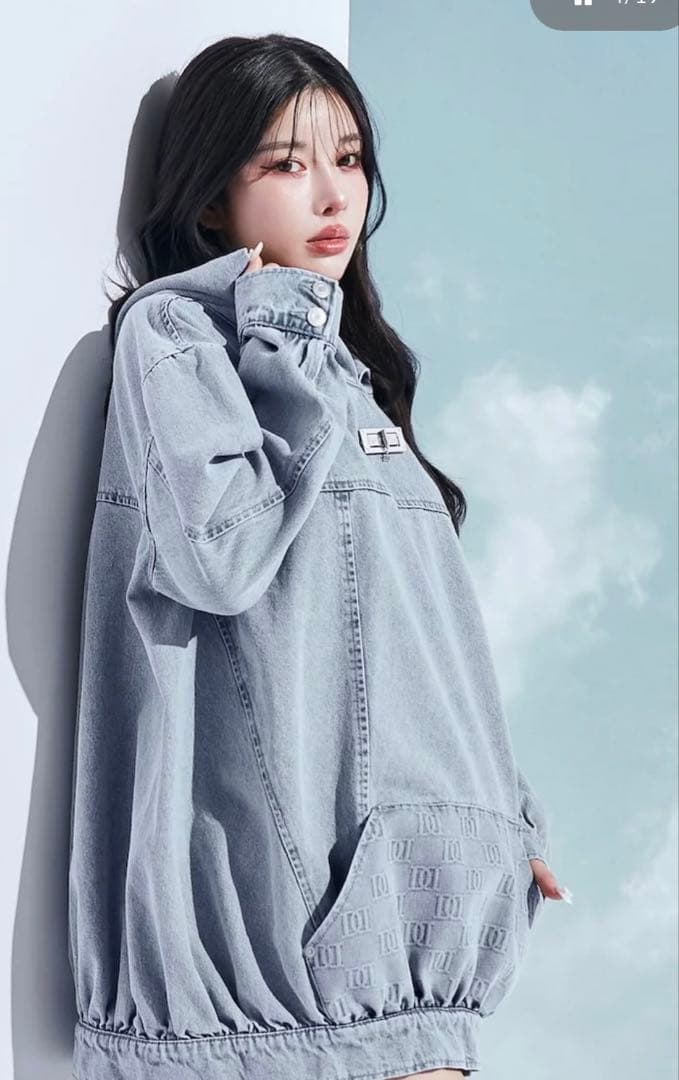 Darich DDロゴデニムフーディー ブルー　美品