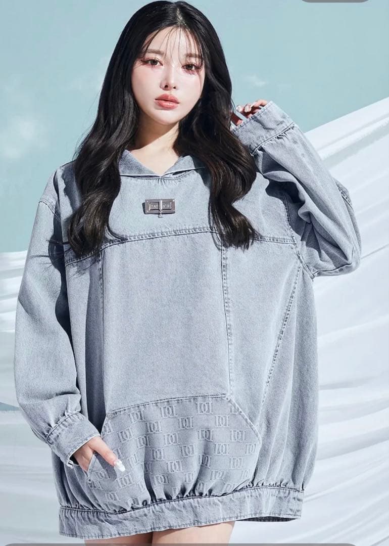 Darich DDロゴデニムフーディー ブルー　美品