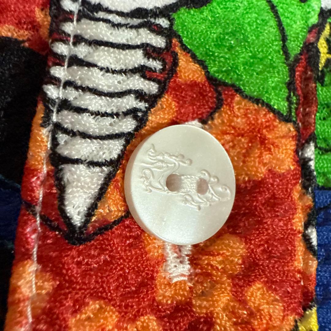 美品　DANCE WITH DRAGON メンズ総柄半袖メッシュポロシャツ　2