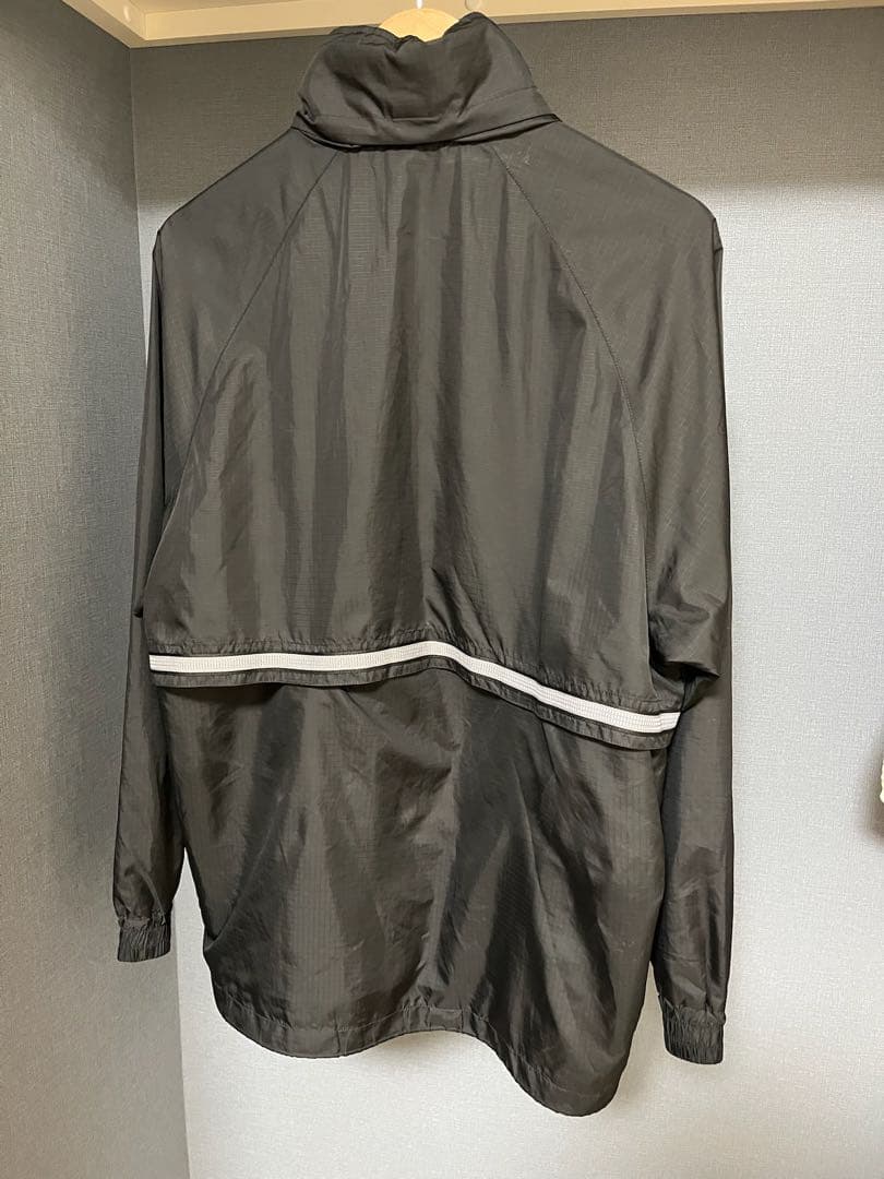 adidas ウインドブレーカー 上下セット ブラック レッド フード収納 M