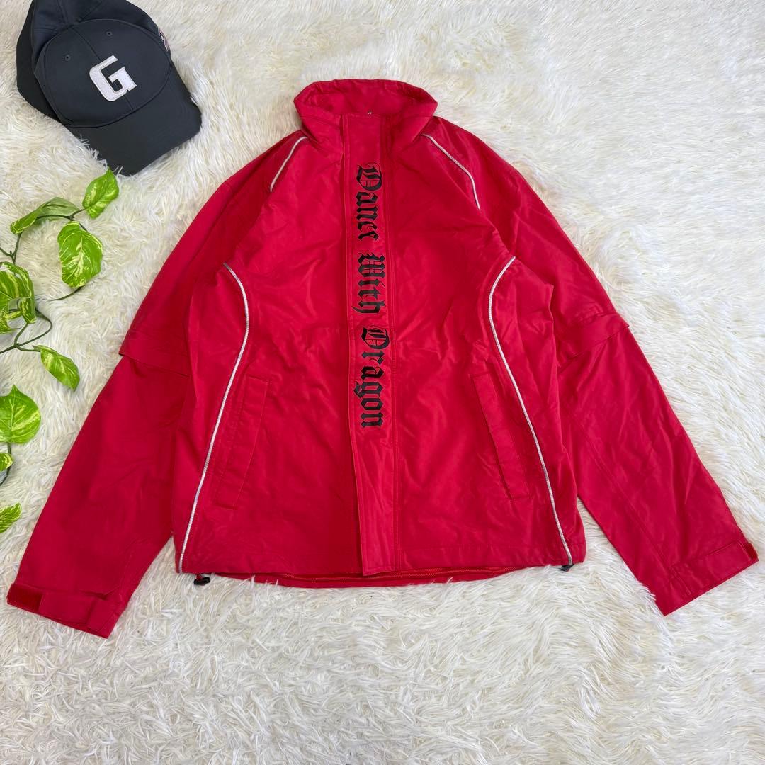 【ダンスウィズドラゴン】美品 レインウェア レッド 上下 Mサイズ メンズ