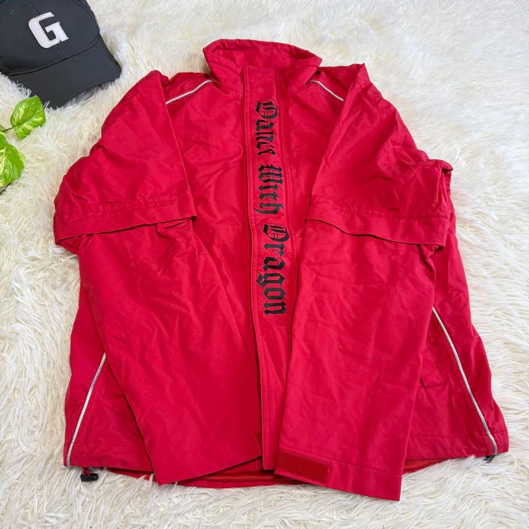 【ダンスウィズドラゴン】美品 レインウェア レッド 上下 Mサイズ メンズ