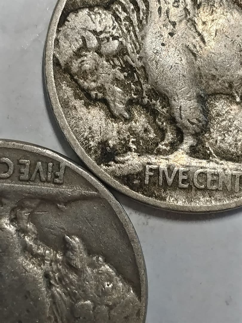 fv01 エラー硬貨 1913年-. インディアンヘッド 5セント 盛り土