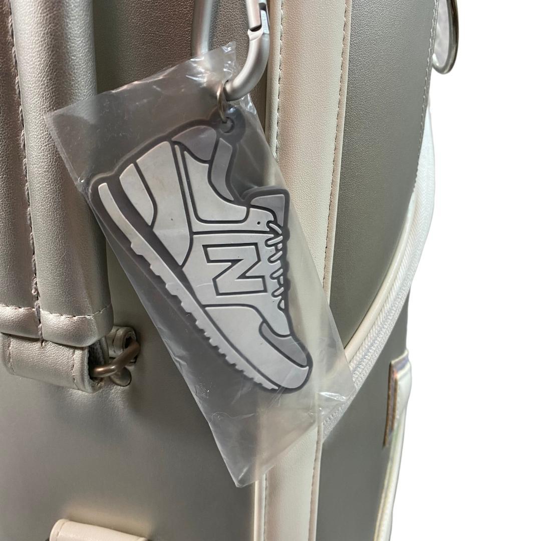 ニューバランス ゴルフ フード付き キャディバッグ シルバー ホワイト 5分割