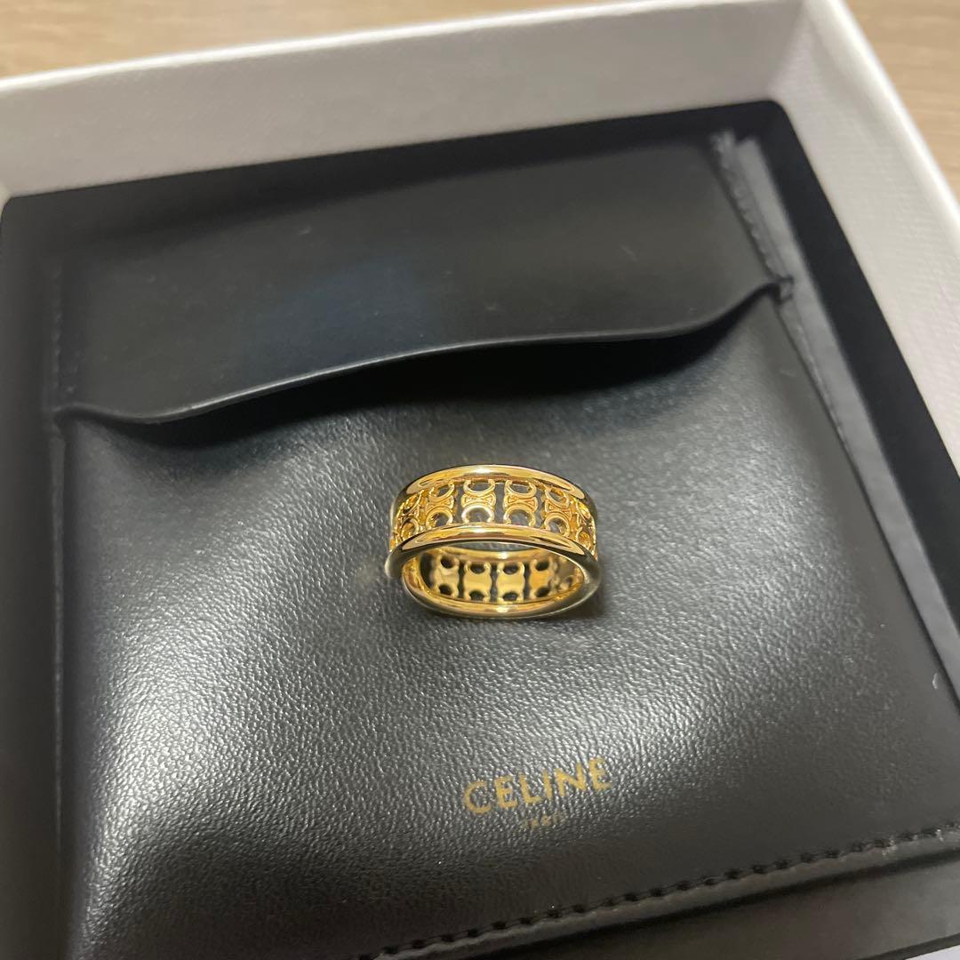 【美品】CELINE セリーヌ トリオンフ マルチリング ゴールド サイズ52
