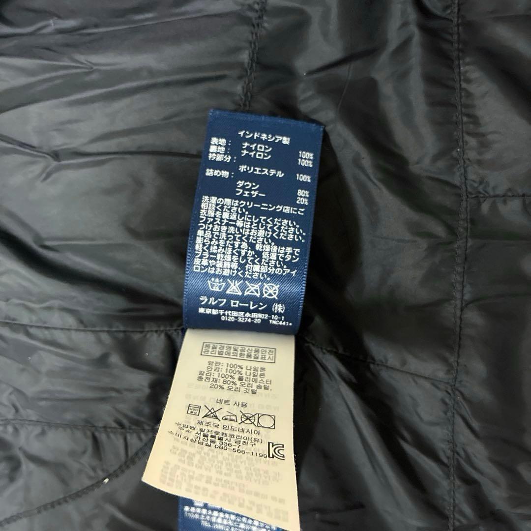 ✨人気 黒 ブラック ポロ ラルフローレン ダウンベスト ビッグポニー 刺繍