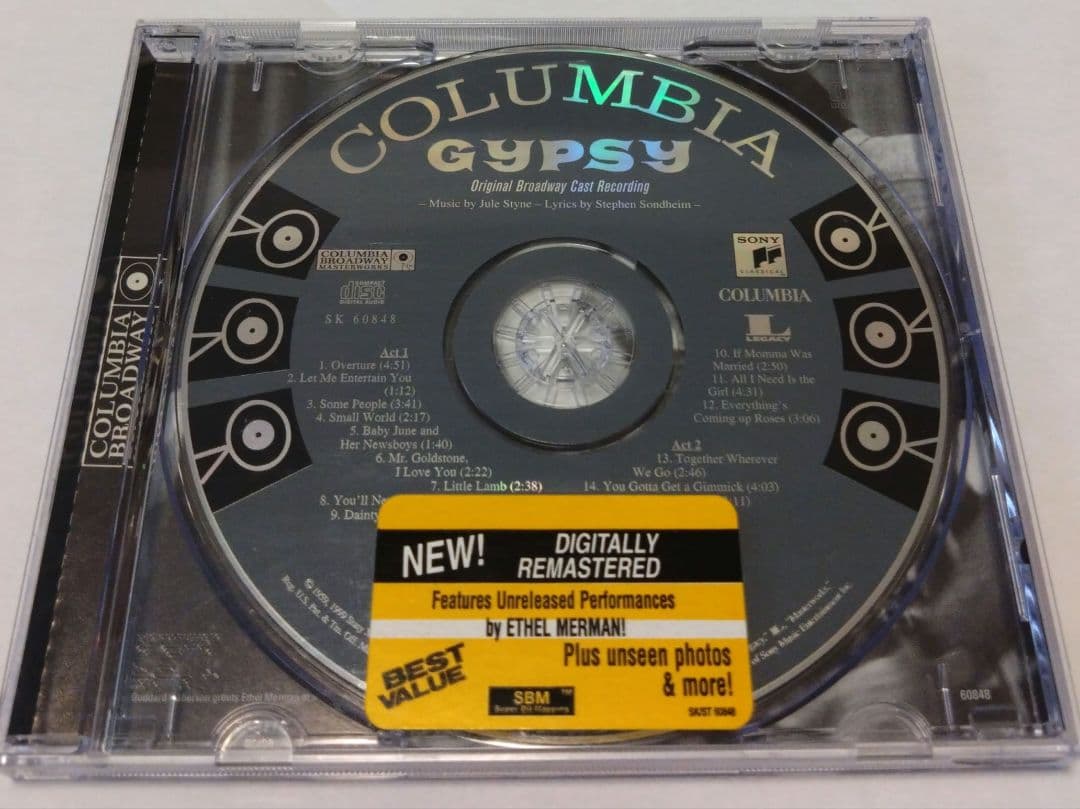 動作確認済『GYPSY』ジプシーエセルマーマン オリジナルブロードウェイキャスト