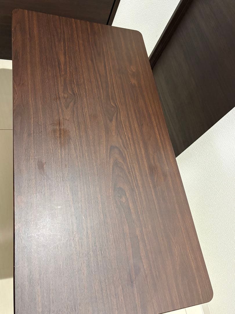 無段階 ガス圧昇降式テーブル　ローテーブル　デスク　ブラウン　120×60