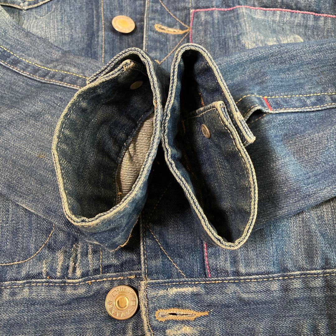 美品　ディースクエアード2デニムジャケット　ロゴ刺繍　ブルー系　Ｍ　イタリア製