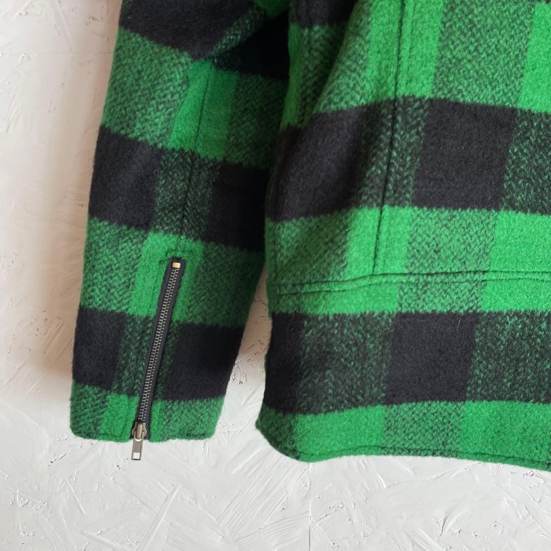 古着80s90s Vintageバッファローチェック柄ダブルライダースジャケット