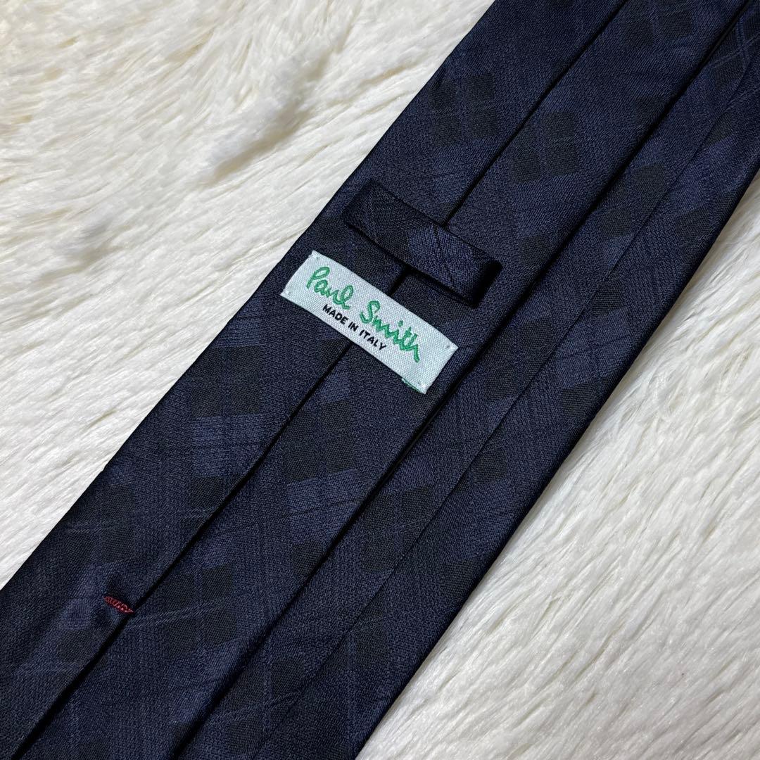 【未使用品】Paul Smith ネクタイ　高級シルク　紺色　イタリア