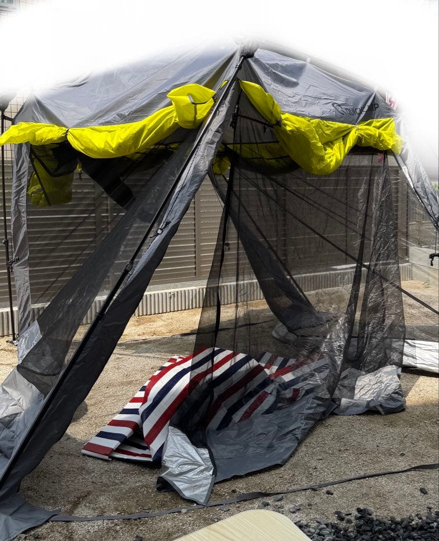 【ジャンクQUICKCAMPワンタッチタープ QC-ST300 フレーム歪みあり