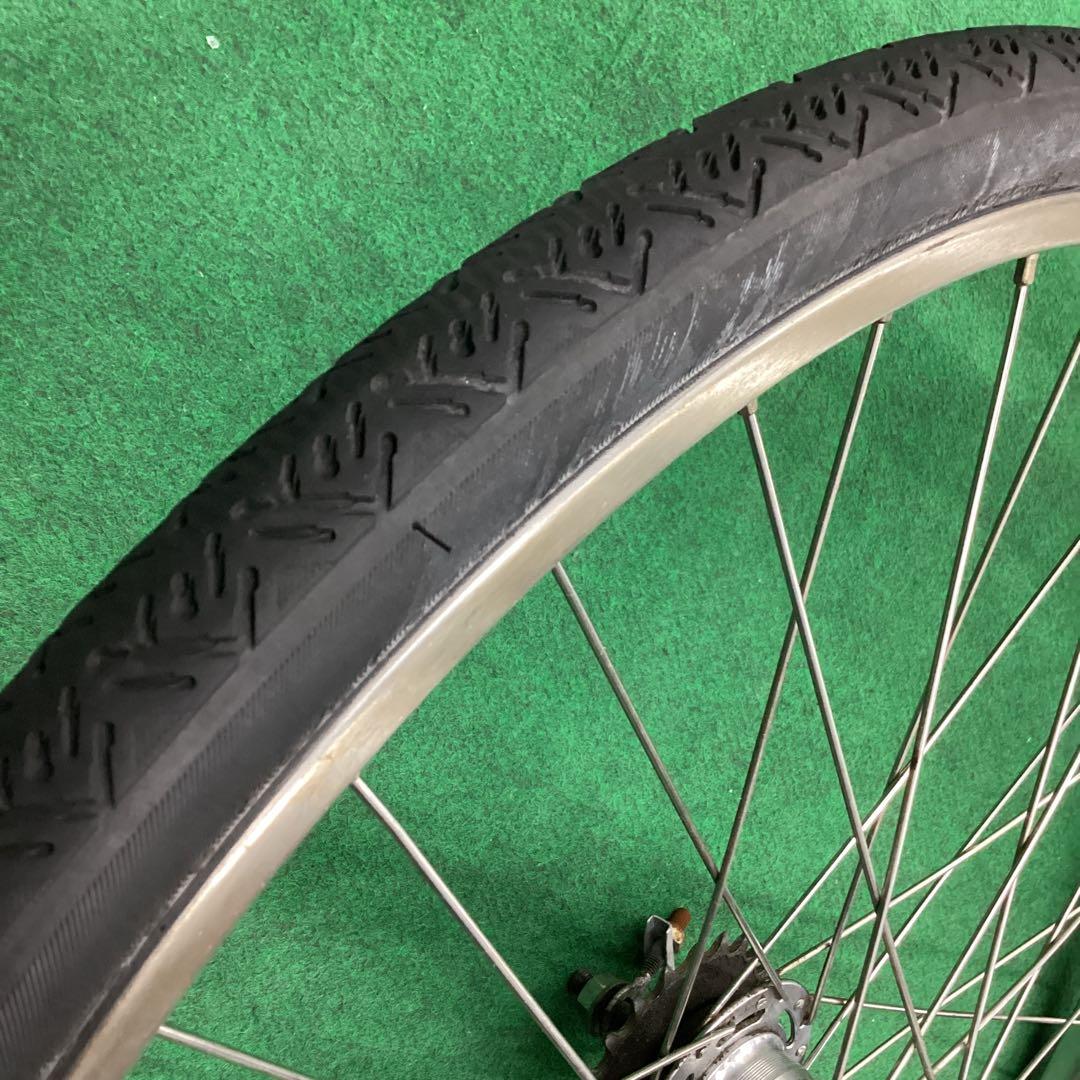 ステンレスリム　後輪 24x1-3/8 タイヤ付 内装3段 24インチ ローラー