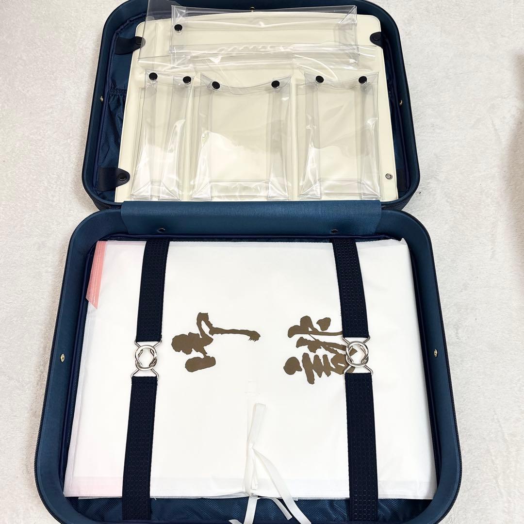 新品 着物収納 和装 ケース ネイビー タグ付き 小物入れ 大容量
