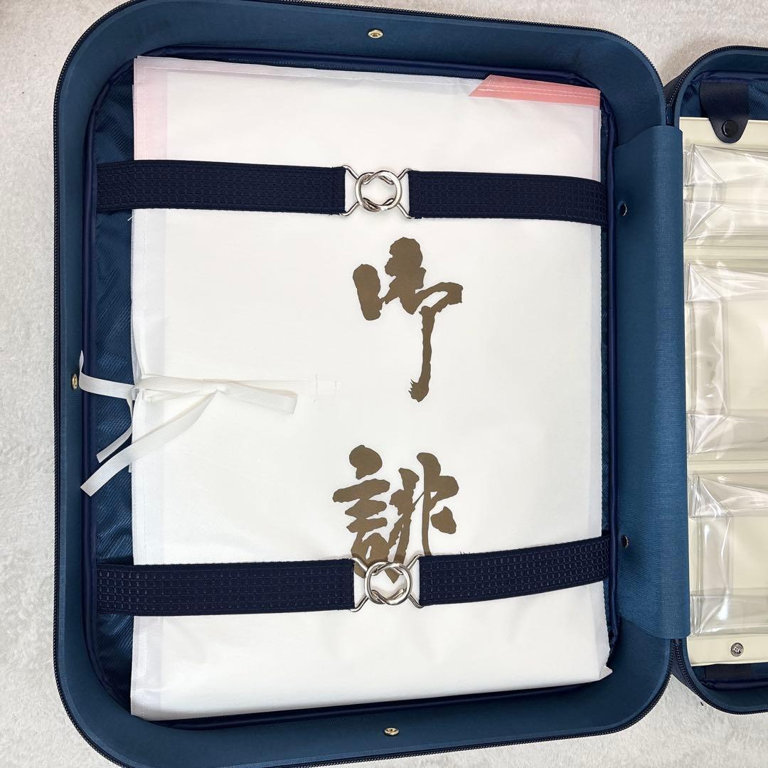 新品 着物収納 和装 ケース ネイビー タグ付き 小物入れ 大容量