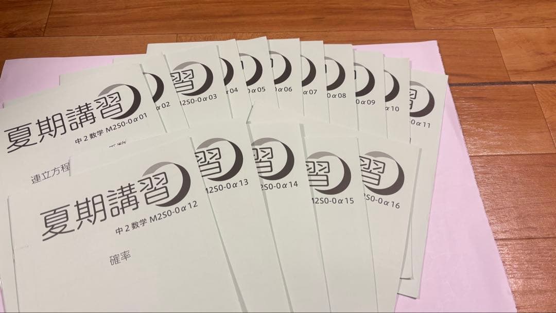 【SAPIX中学部】中２数学　MAIN SAPIX・春期講習・夏期講習・冬期講習