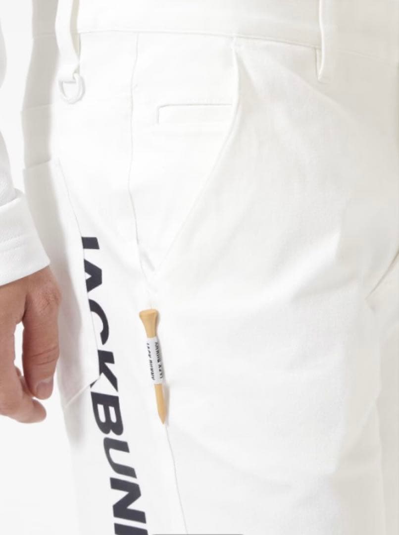 新品 パーリーゲイツ ジャックバニー 2WAYストレッチパンツ(4)サイズM/白