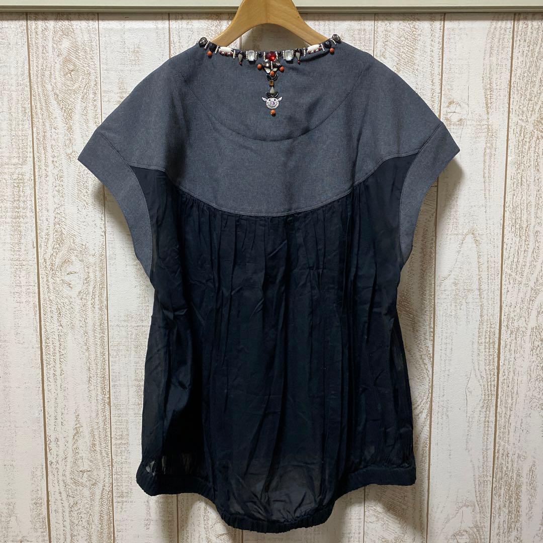 オレボレブラ アルベロベロ シアーデザイン ベスト ぶた刺繍 ビーズ刺繍