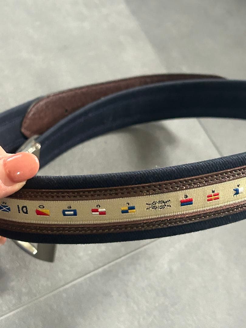 sina cova 国旗柄本革ベルト　イタリア　ゴルフ