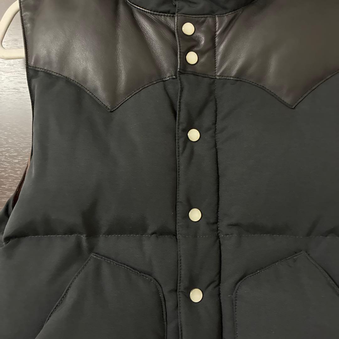 ヒューストン　HOUSTON ダウンベストブラック　黒　M 美品　羊革