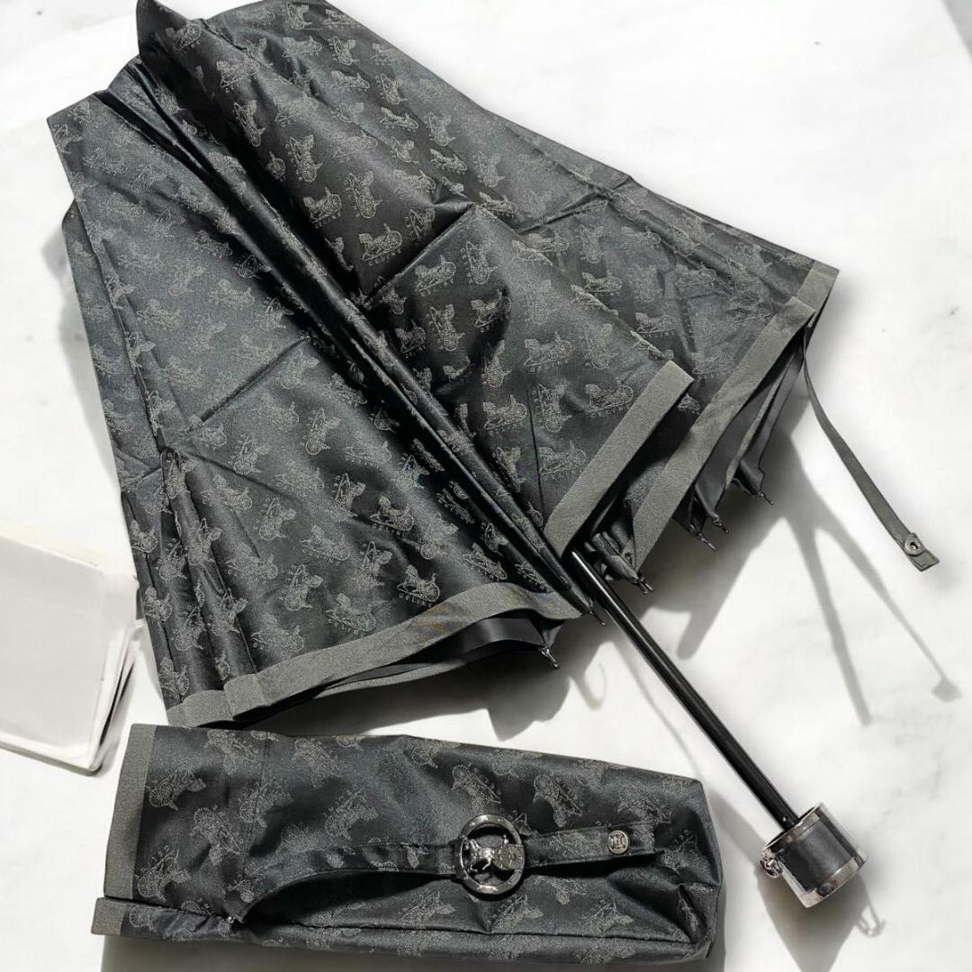 CELIEN セリーヌ 馬車金具 ブラック 折りたたみ傘 7本骨 100cm