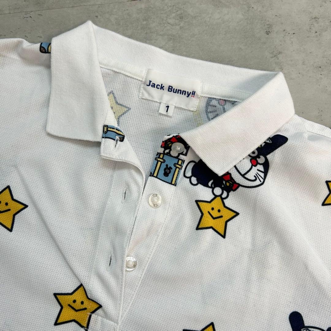 Jack Bunny!! × ドラえもん 半袖 ポロ シャツ ゴルフ ウェア .