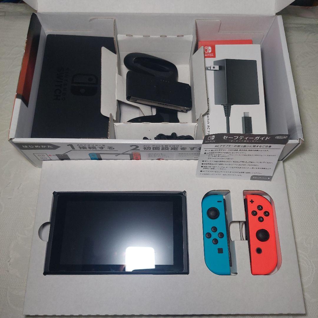 【動作品】Nintendo Switch本体 箱付き 付属品完品