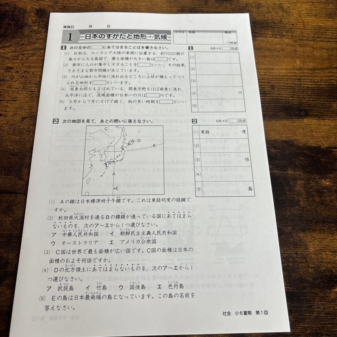 最新版中学受験新演習小学6年生夏季テキスト算数社会理科3教科セット