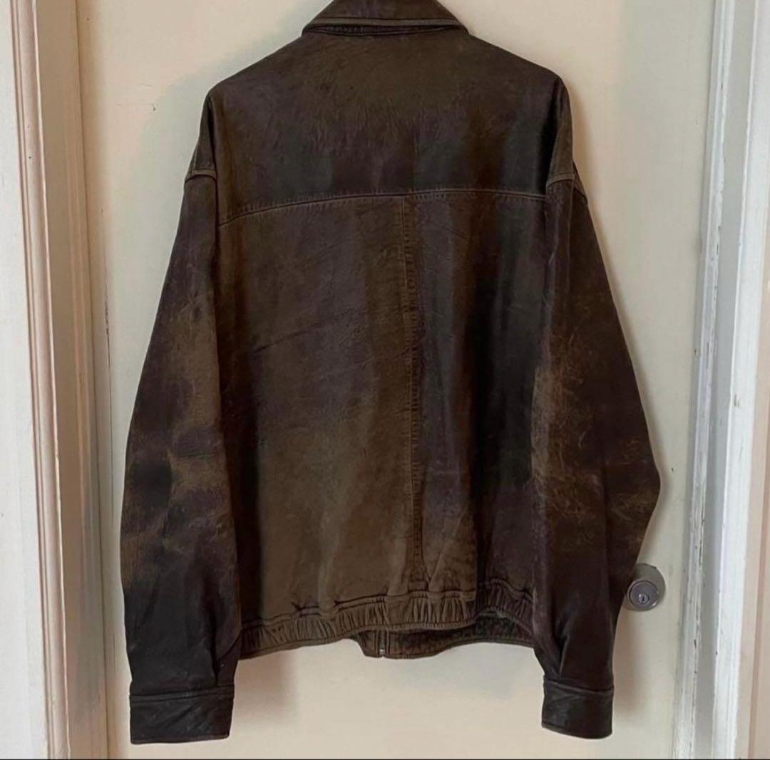 超スペシャル 鬼雰囲気 90s ラルフローレン ブラウン 短丈 レザージャケット