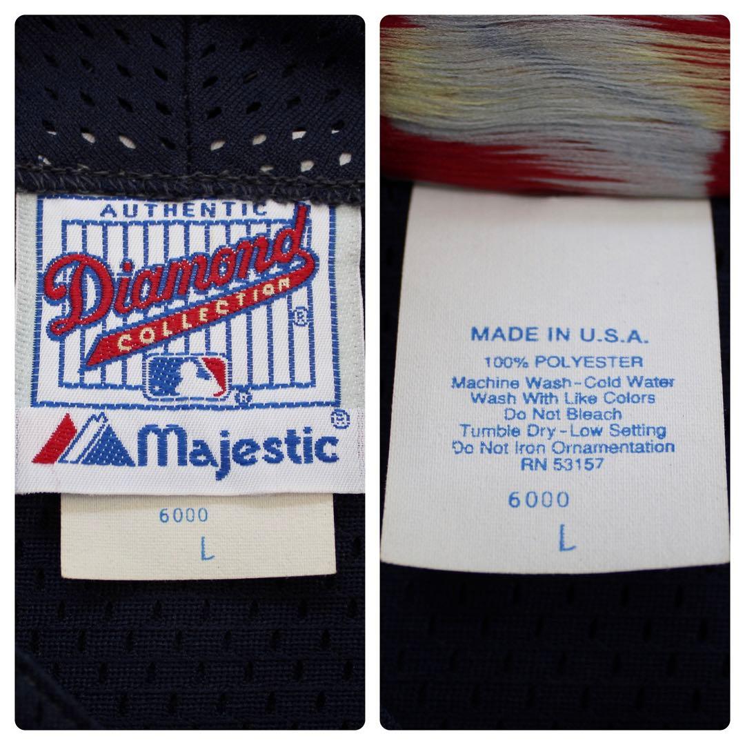 USA製90's　Majestic シアトル マリナーズ 濃紺 古着ゲームシャツ