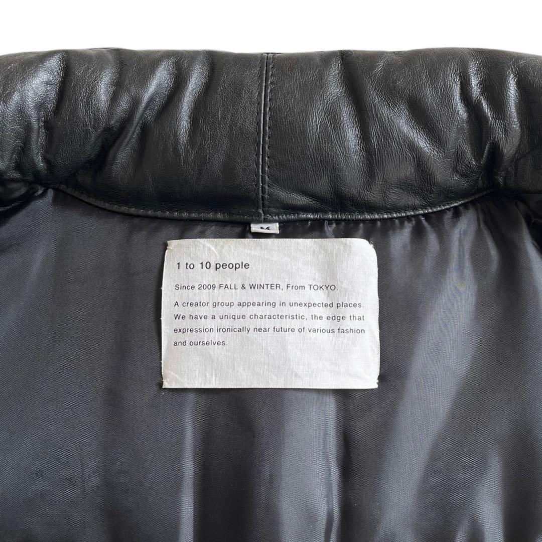 00s y2k 本革 オールレザー ダウンベスト 中綿 パファー グランジ コア