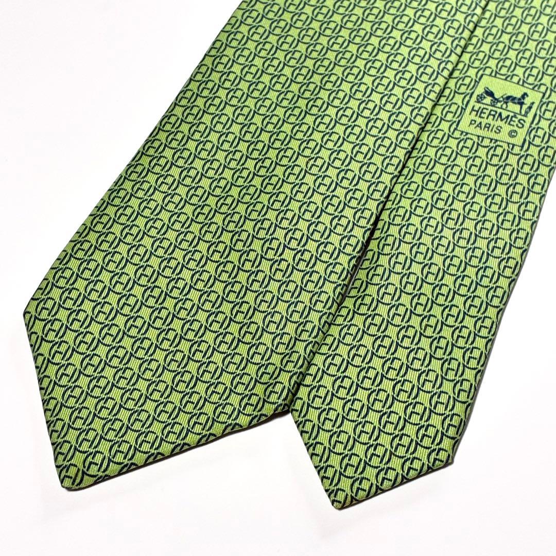 3880 エルメス ネクタイ 総柄 H柄 ファソネ ロゴグラム