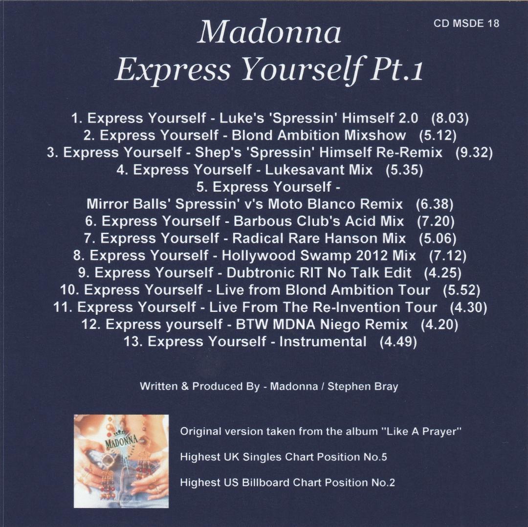 Madonna　Express Yourself リミックス Pt.1 　CD