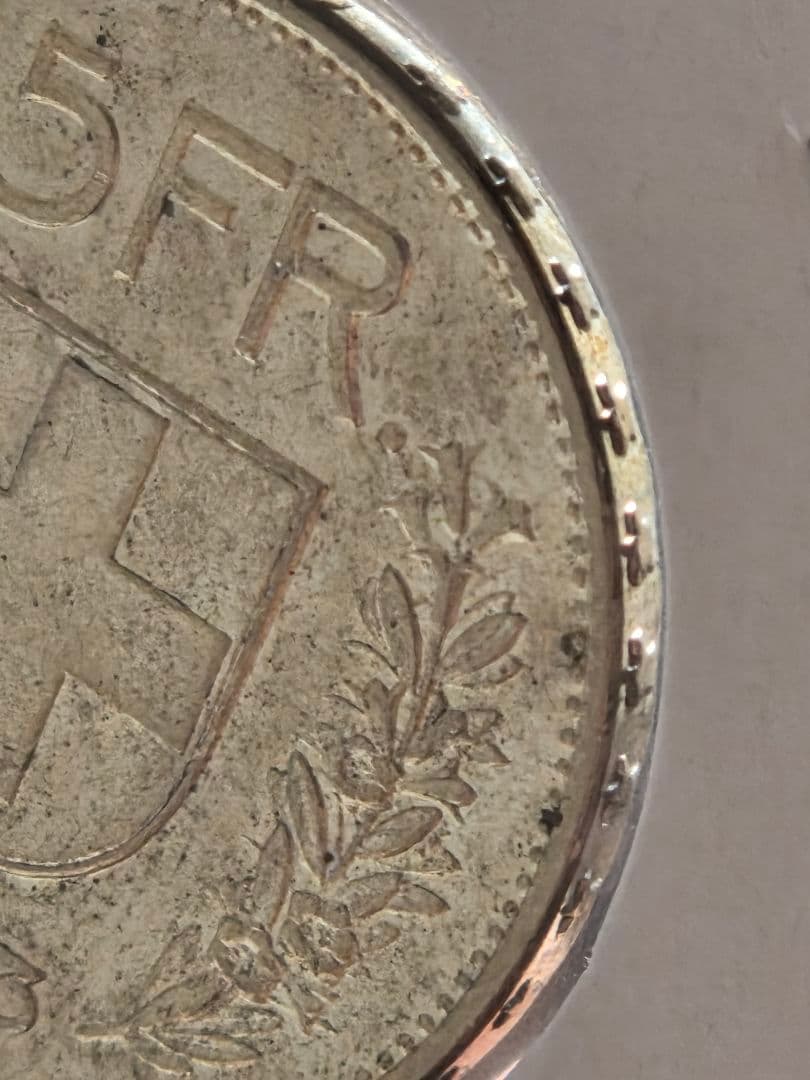 (初期年号)スイス連邦　農夫像　5フラン銀貨　1933 B