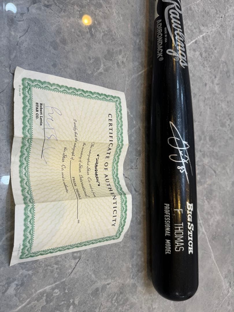Rawlings F. THOMASサイン入り バット 認証書付き