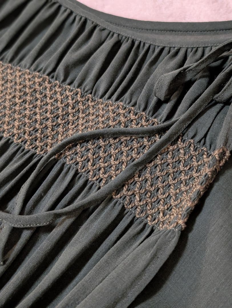 ミナ・ペルホネン ワンピース ダークグリーン