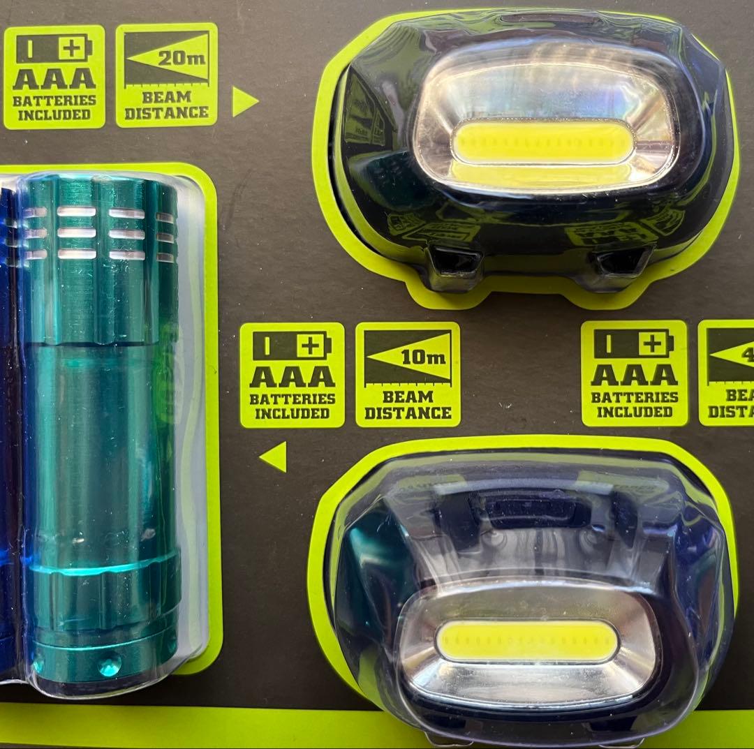 6パック LED フラッシュライト ヘッドランプ ペンライト セット 新品未使用