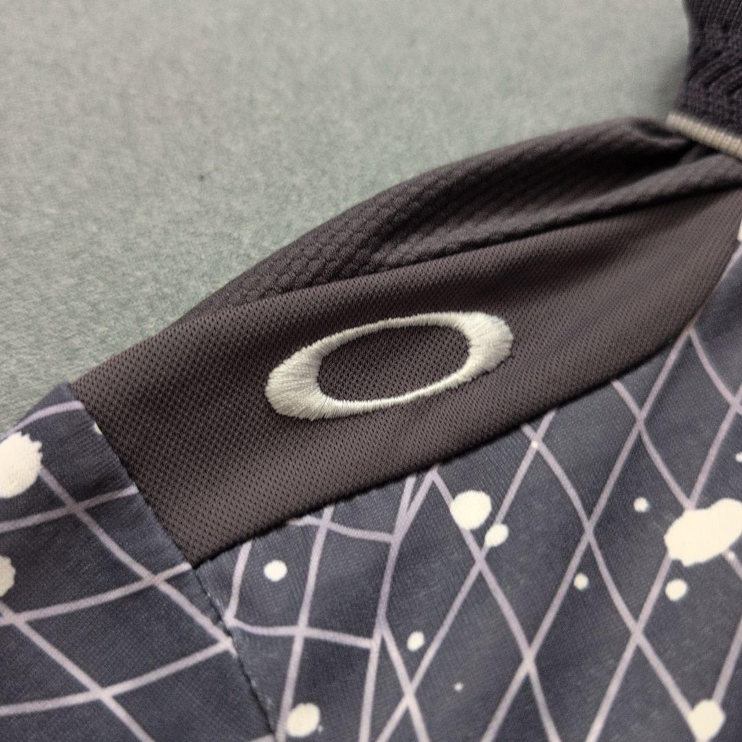 【極美品】オークリーゴルフ　ペイントカラー半袖ポロシャツ　スカルロゴ　L