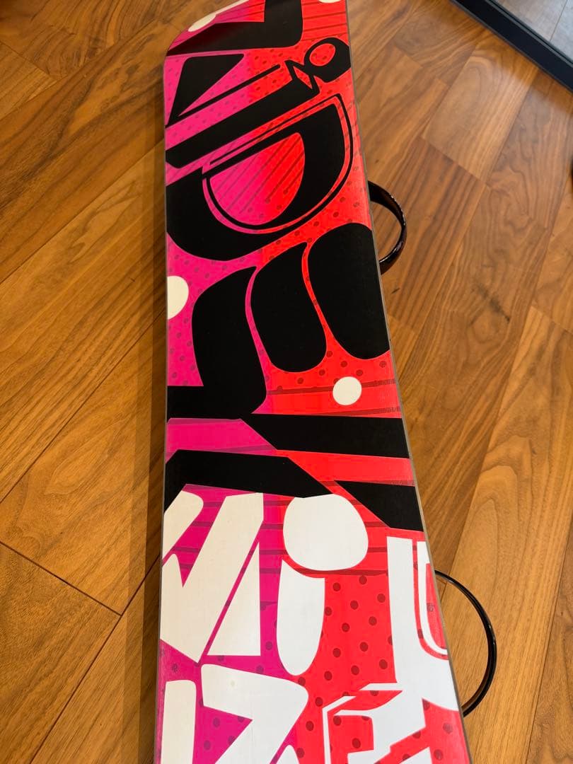 138cmスノーボード板ビンディング2点セットピンク初心者用スタンダード