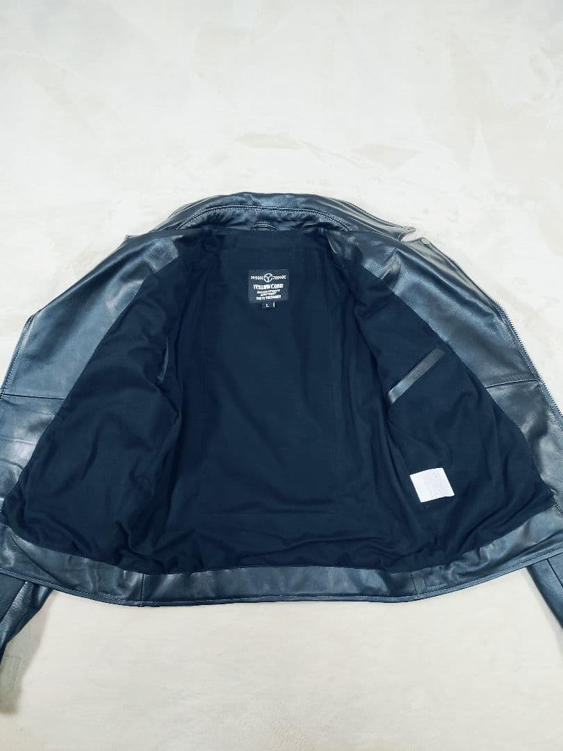 【良品】YELLOW CORN カウレザー ダブルライダース 黒 Lサイズ