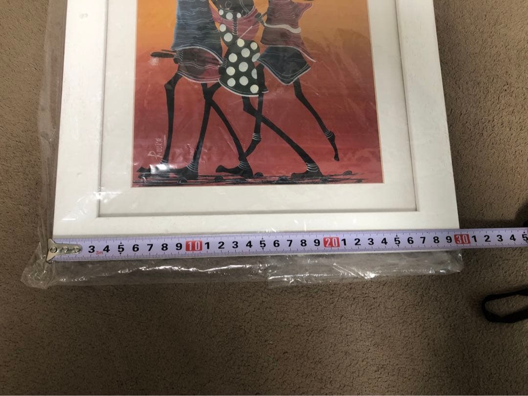 現代アート　額　アフリカ　アート　ティンガティンガ　絵画　サイン入り
