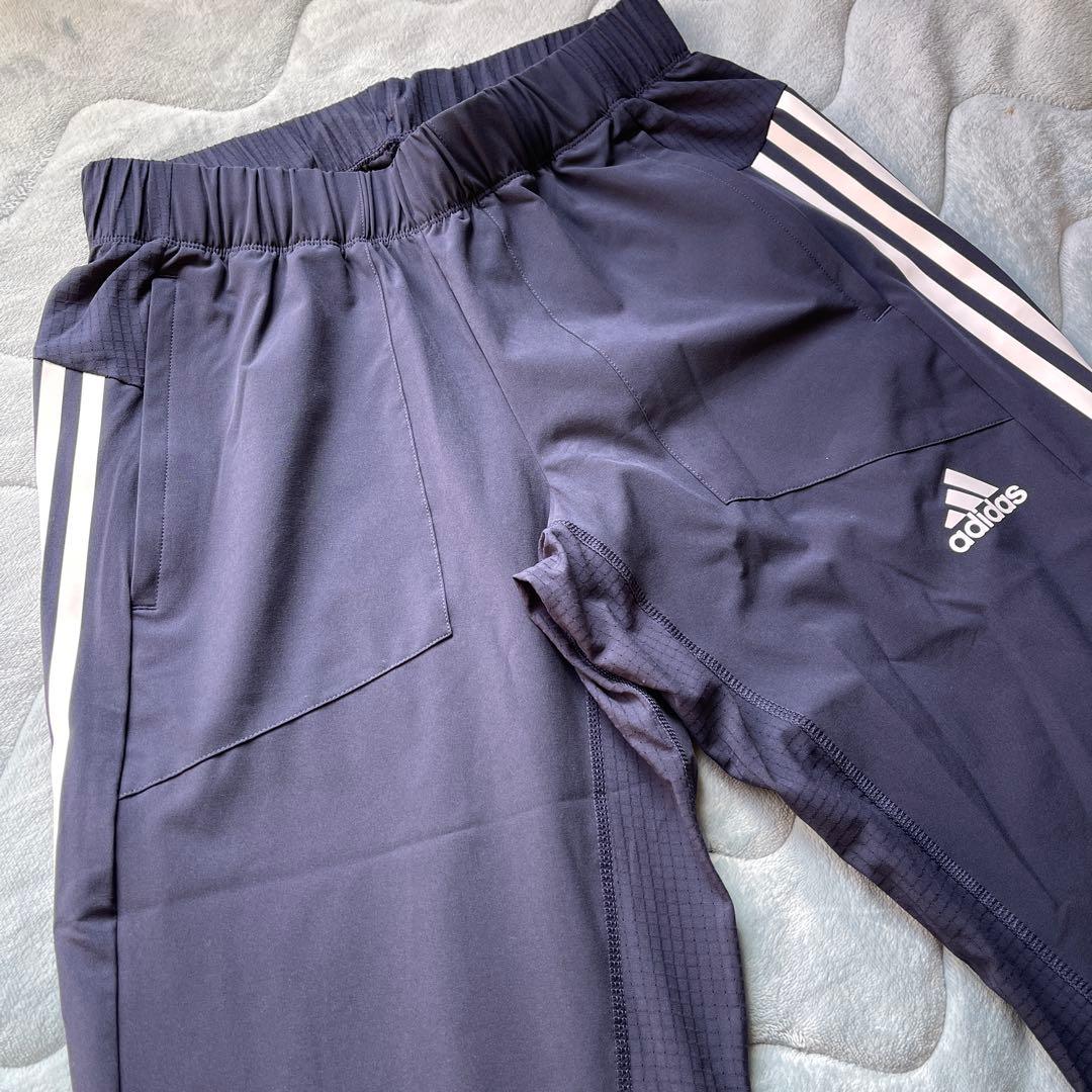 adidas ストライプジャージパンツ ネイビー