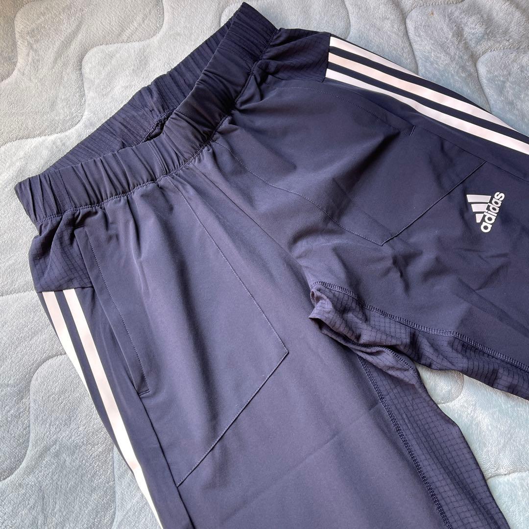 adidas ストライプジャージパンツ ネイビー