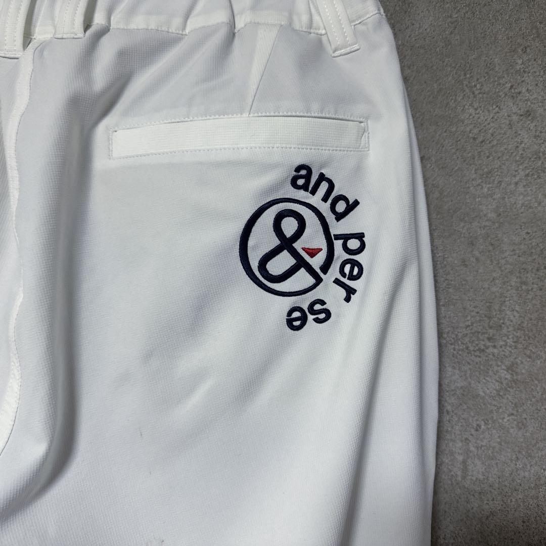 and per se アンパスィ ロゴ パンツ ゴルフ ウェア ホワイト LL