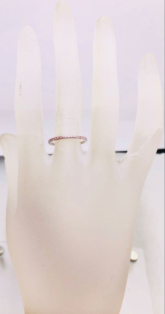 お値下げ！【純粋ナチュラルピンクダイヤ★最上級に上品な大人気ハーフエタ！】リング