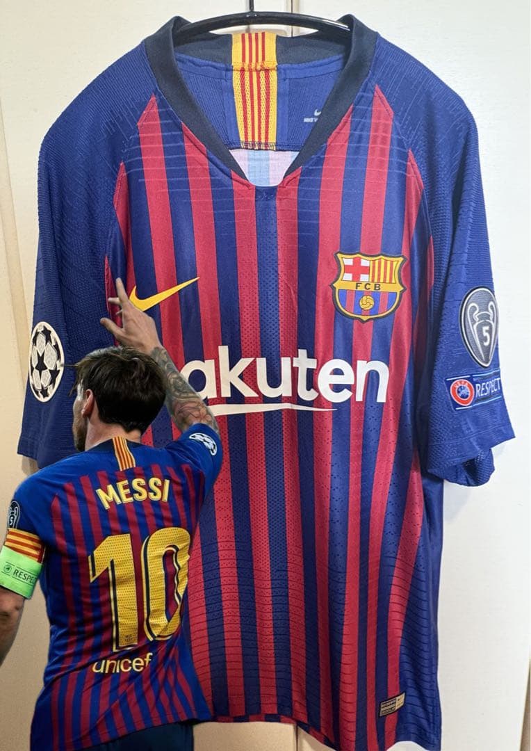 【激レア・選手支給品】メッシ バルセロナ 18/19 ホーム ユニフォーム CL