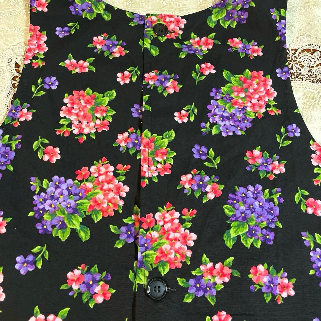 ーFEILERー　フェイラー 黒　ビオラ柄エプロン　未使用品