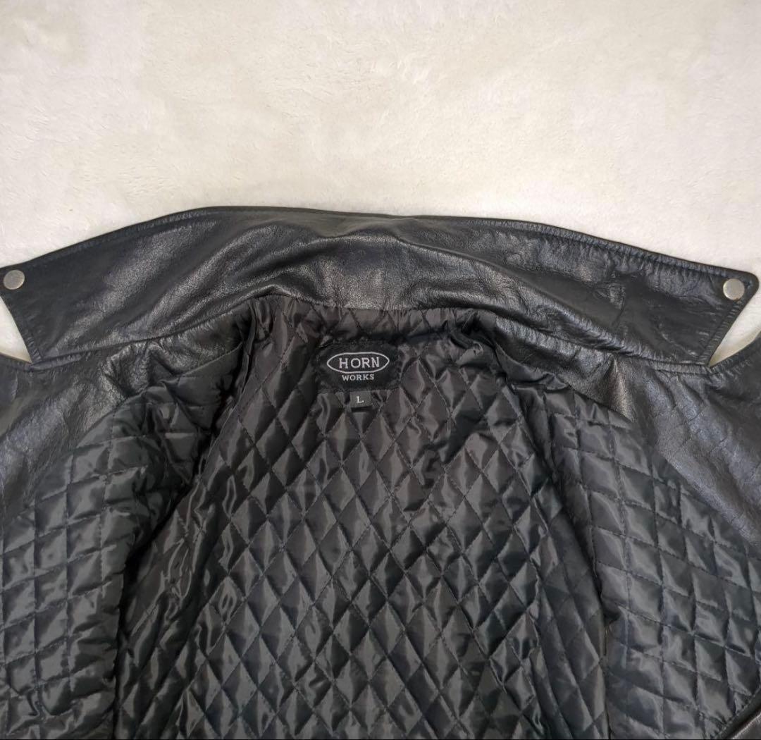 HORNWORKS レザー ダブルライダース 黒 バイクウェア