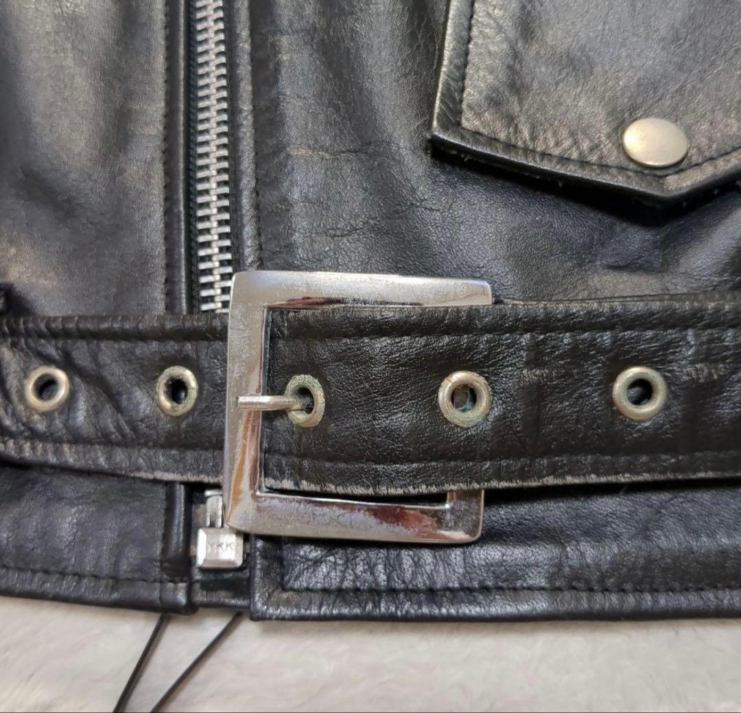 HORNWORKS レザー ダブルライダース 黒 バイクウェア